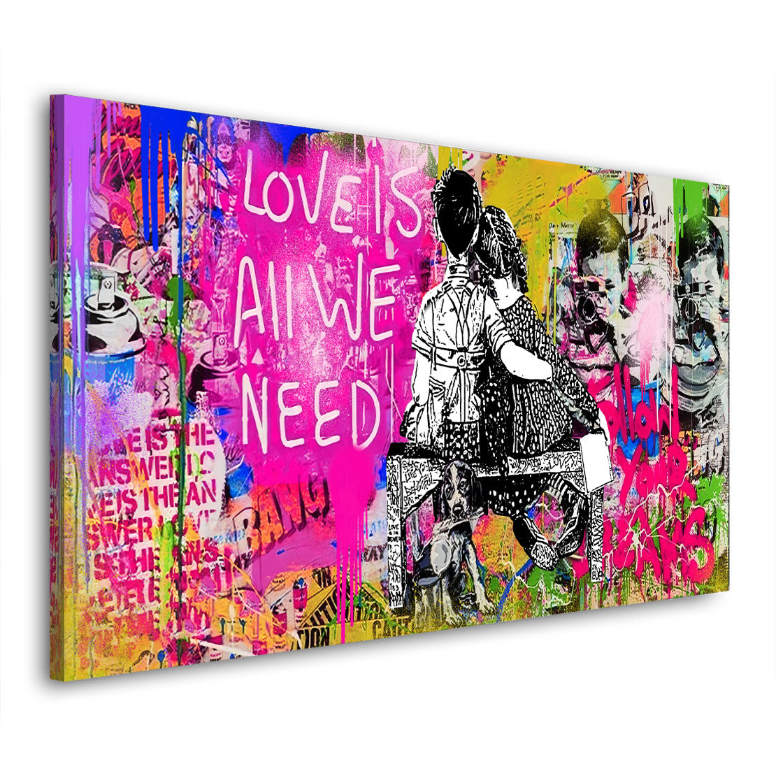 Wandbild Kunstwerk Junge & Mädchen Street Art Love