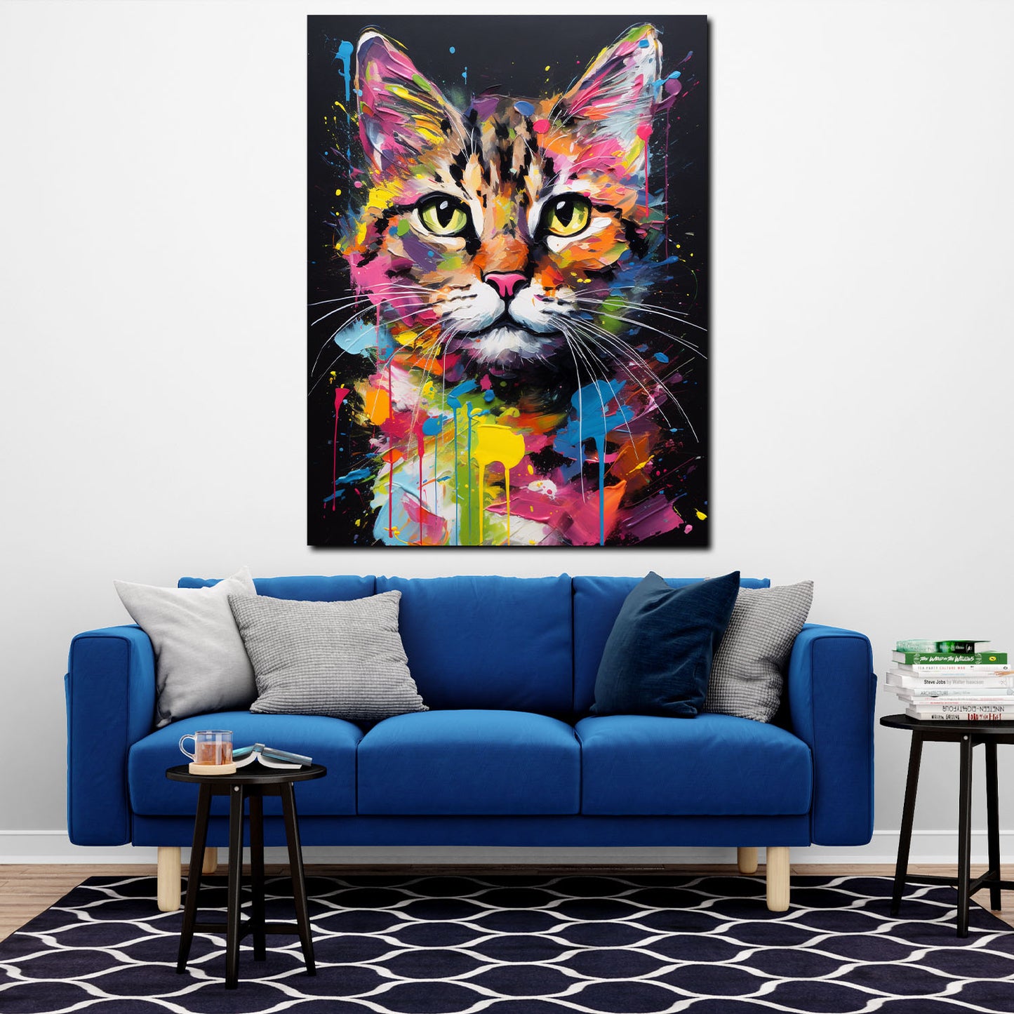 Wandbild Kunstwerk Katze Colour Style