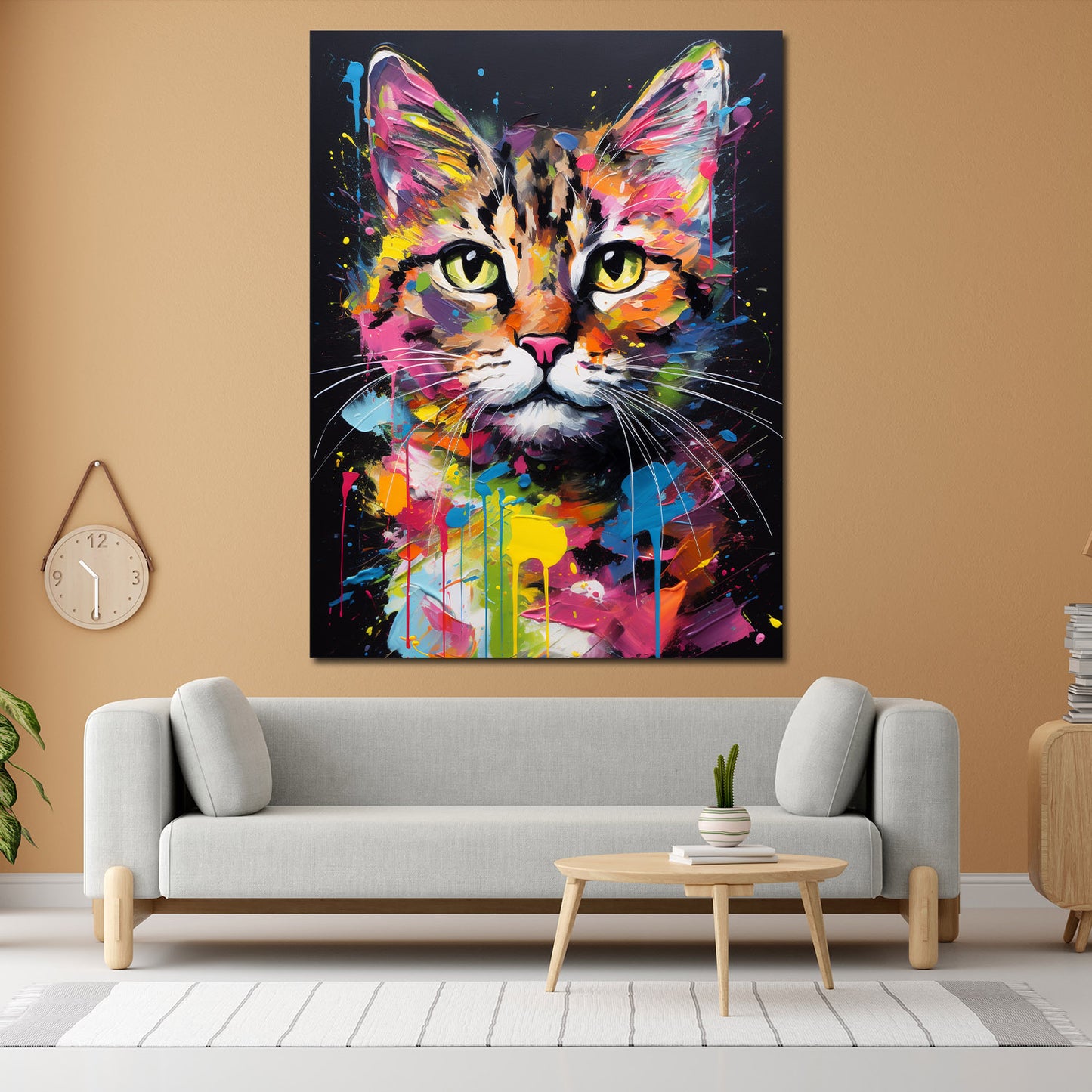 Wandbild Kunstwerk Katze Colour Style