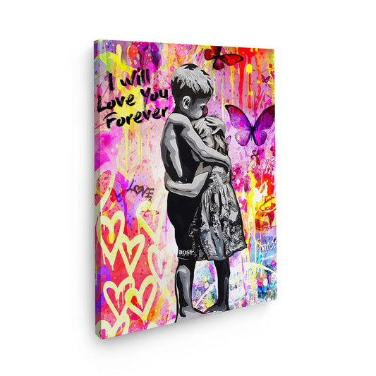 Wandbild Kunstwerk Kids Street Art Love Forever