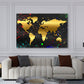 Wandbild Kunstwerk Landkarte gold Splash Style