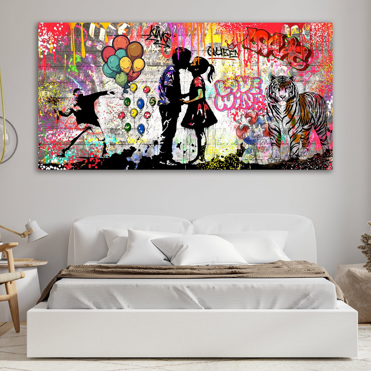 Wandbild Kunstwerk Liebespaar Street Art Graffiti Pop Art