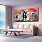 Wandbild Kunstwerk Liebespaar Street Art Graffiti Pop Art