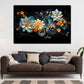 Wandbild Kunstwerk Lines abstrakte Blumen Black Style