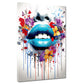 Wandbild Kunstwerk Lippen Abstract Flower Pop Art Style