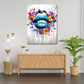 Wandbild Kunstwerk Lippen Abstract Flower Pop Art Style