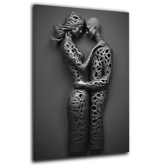 Wandbild Kunstwerk Love Metallfiguren