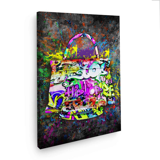 Wandbild Kunstwerk Luxustasche Graffiti Street Art Style