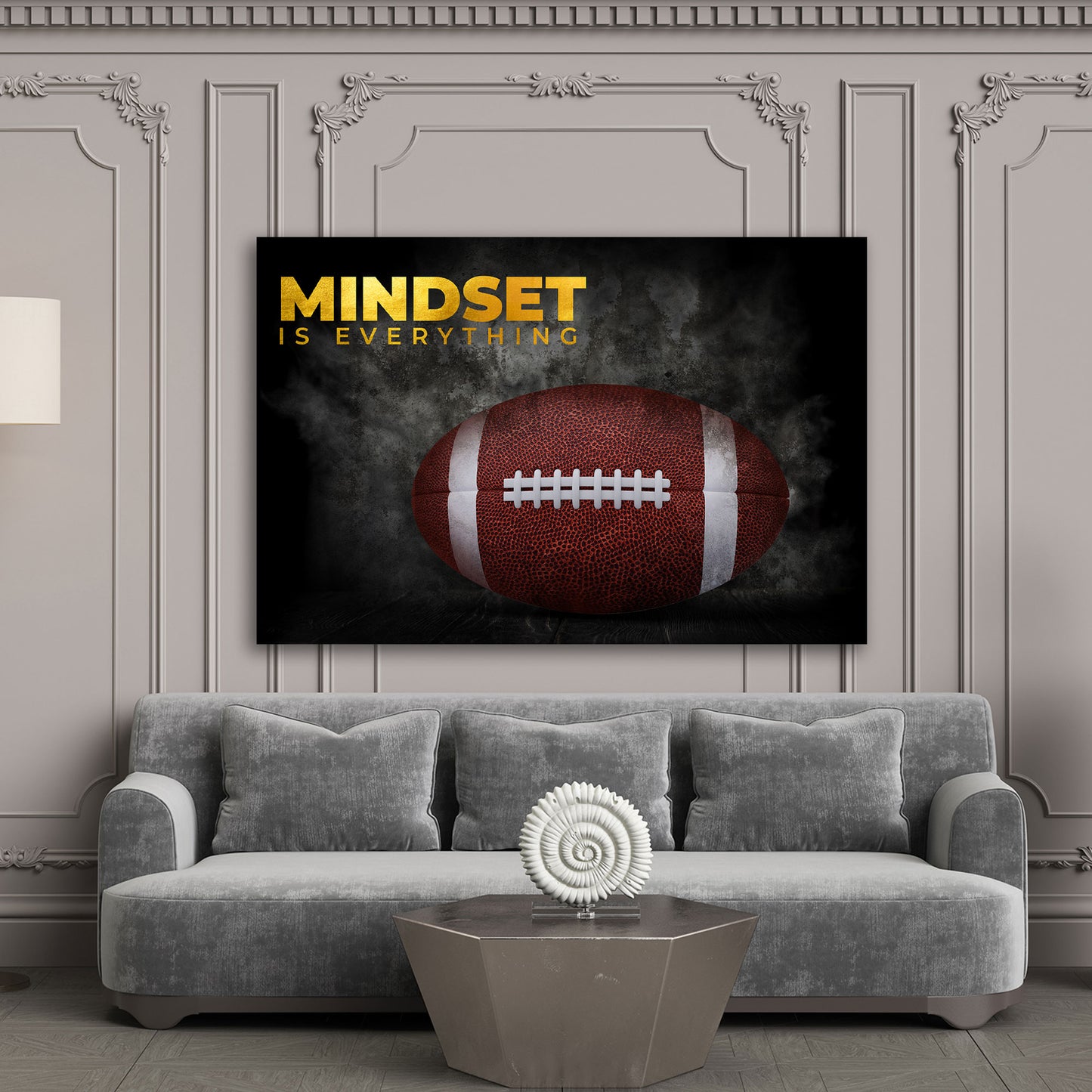 Wandbild Kunstwerk Mindset Is Everything Football