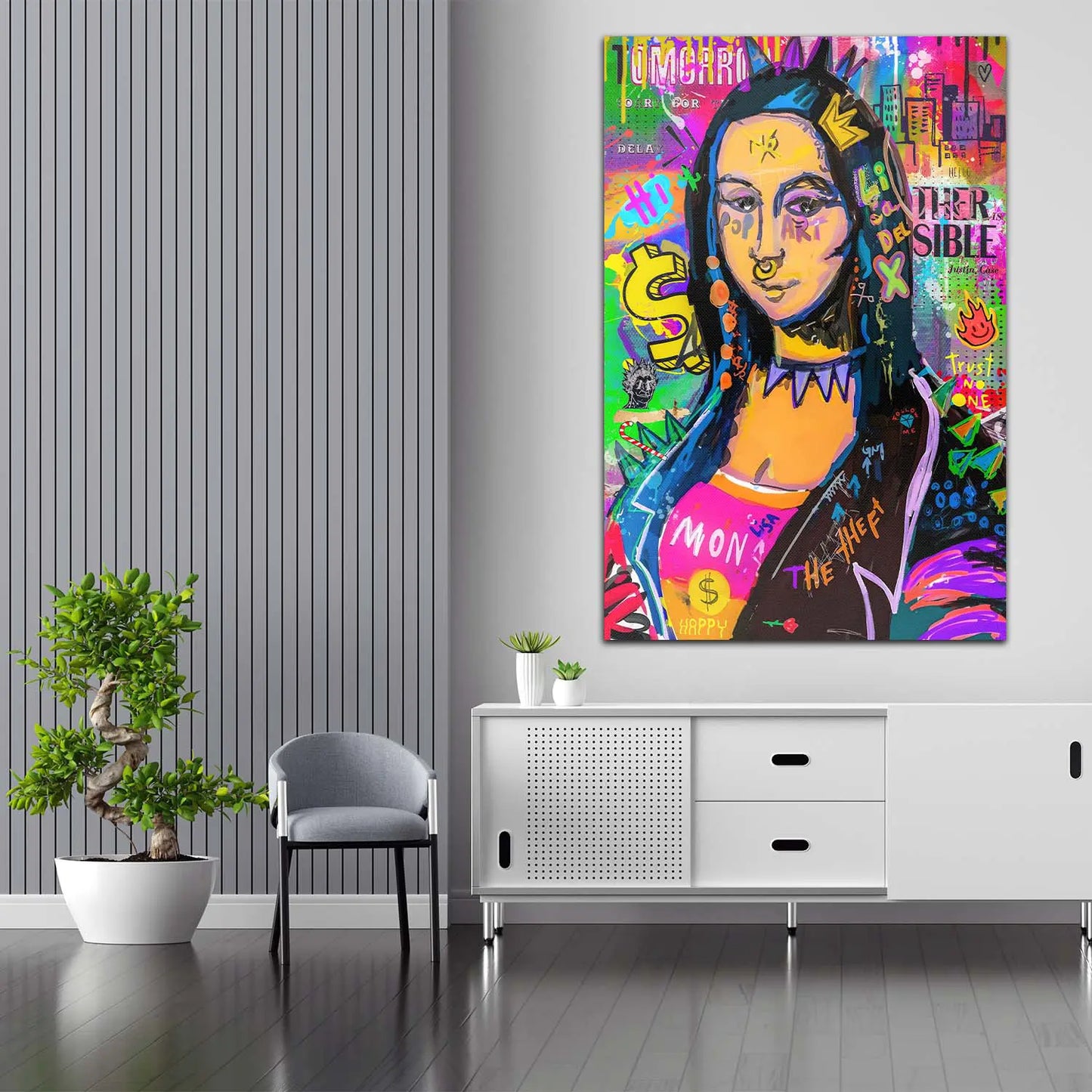 Wandbild Kunstwerk Mona Lisa Street Art Style