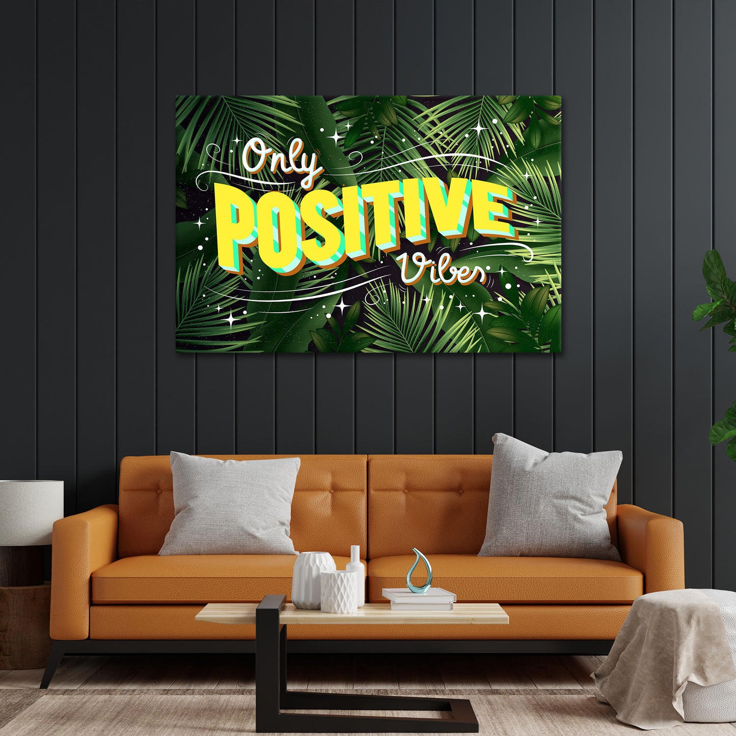 Wandbild Kunstwerk Motivation POSITIVE VIBES