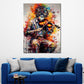 Wandbild Kunstwerk Musik Pop Art Junge mit Violine Colour Splash