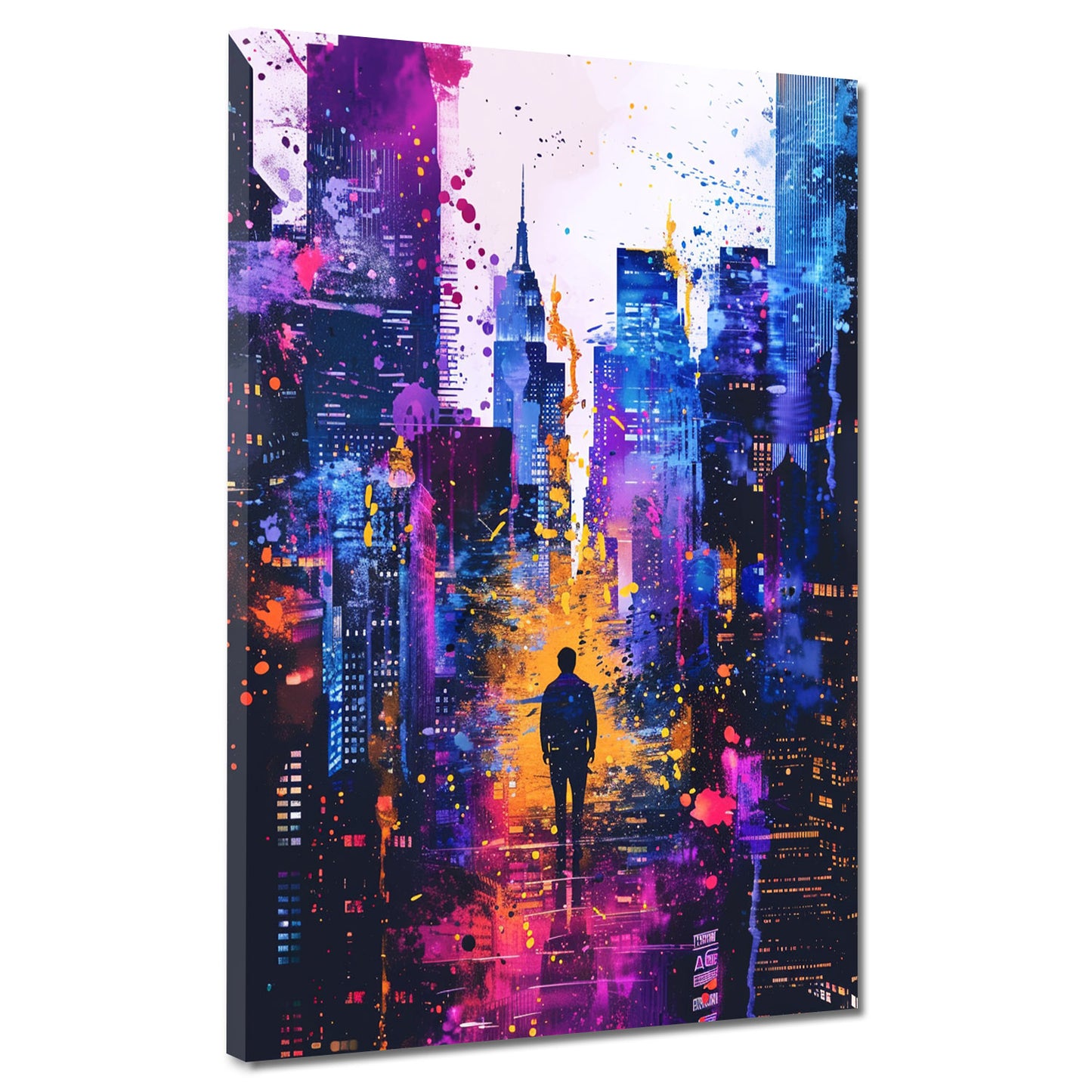 Wandbild Kunstwerk New York City Silhouette Pop Art