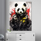 Wandbild Kunstwerk Panda in Uniform Pop Art