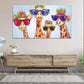 Wandbild Kunstwerk Pop Art 4 Giraffen Colour Style