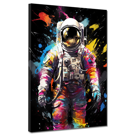 Wandbild Kunstwerk Pop Art Astronaut Black Colour Style