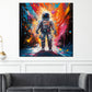 Wandbild Kunstwerk Pop Art Astronaut Shining Colour Splash