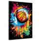 Wandbild Kunstwerk Pop Art Basketball Colour Dark