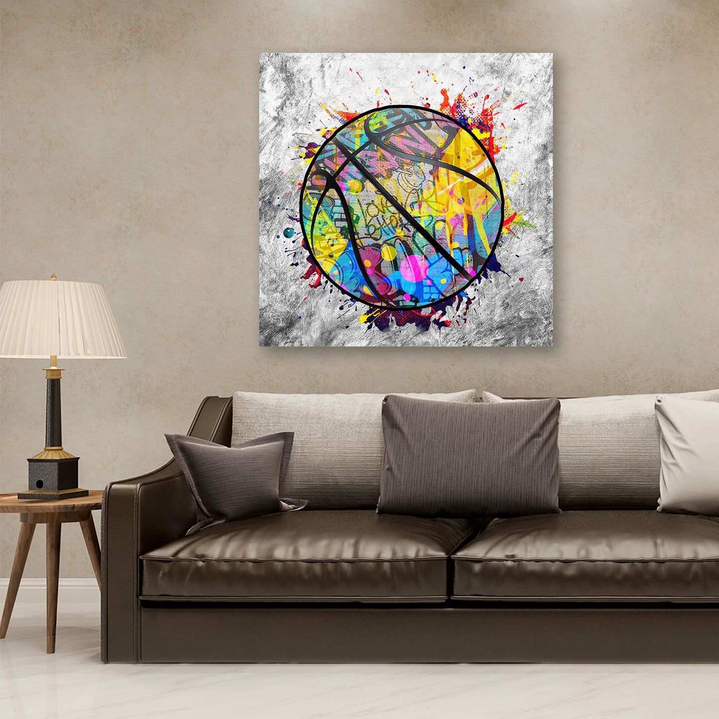 Wandbild Kunstwerk Pop Art Basketball Graffiti Style