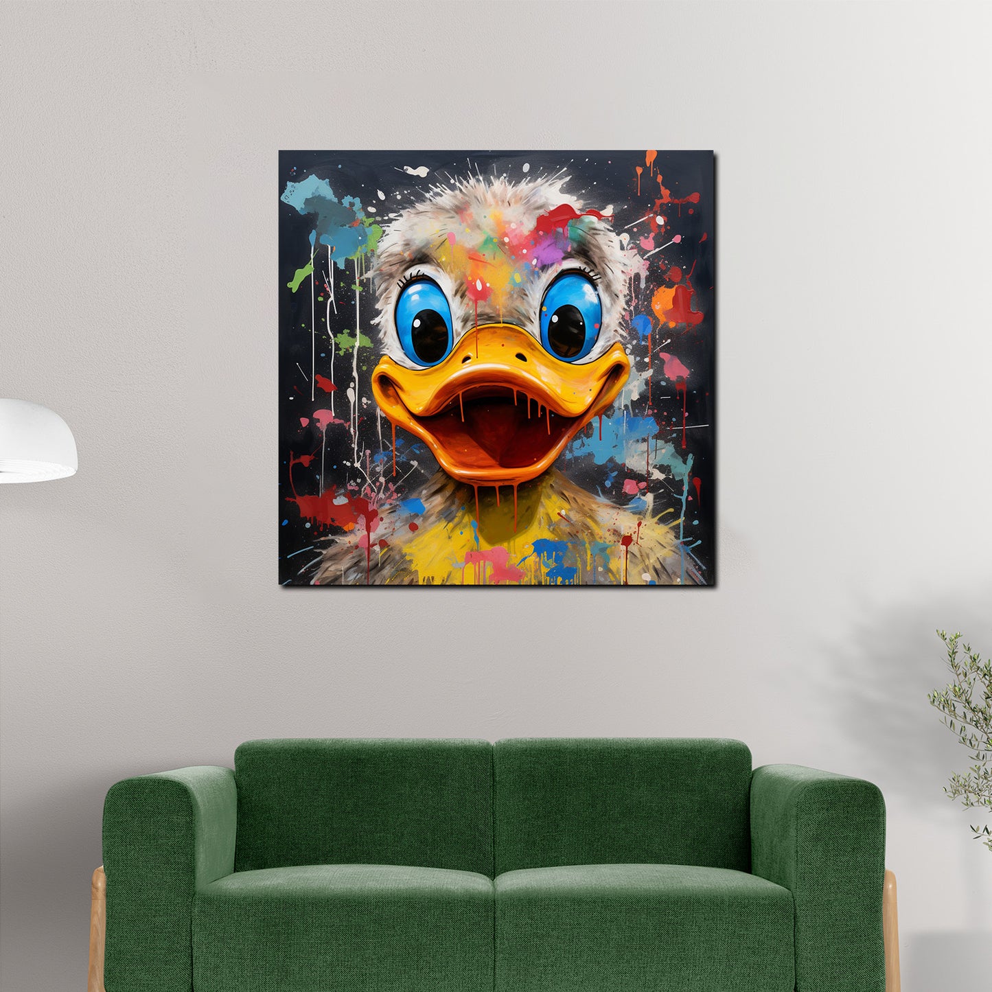 Wandbild Kunstwerk Pop Art Duck Ente Comic