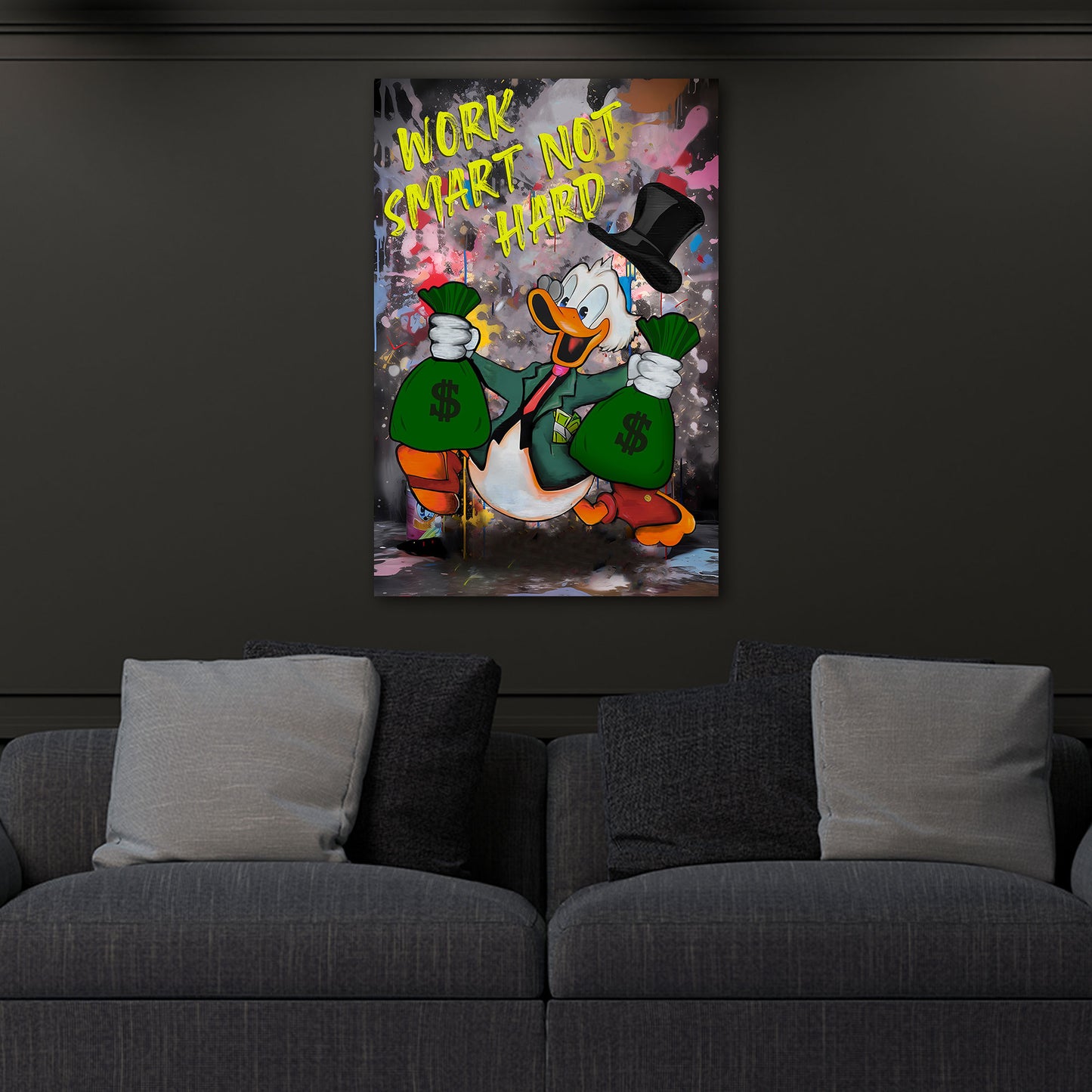 Wandbild Kunstwerk Pop Art Duck Zitat Motivation Erfolg Street Art