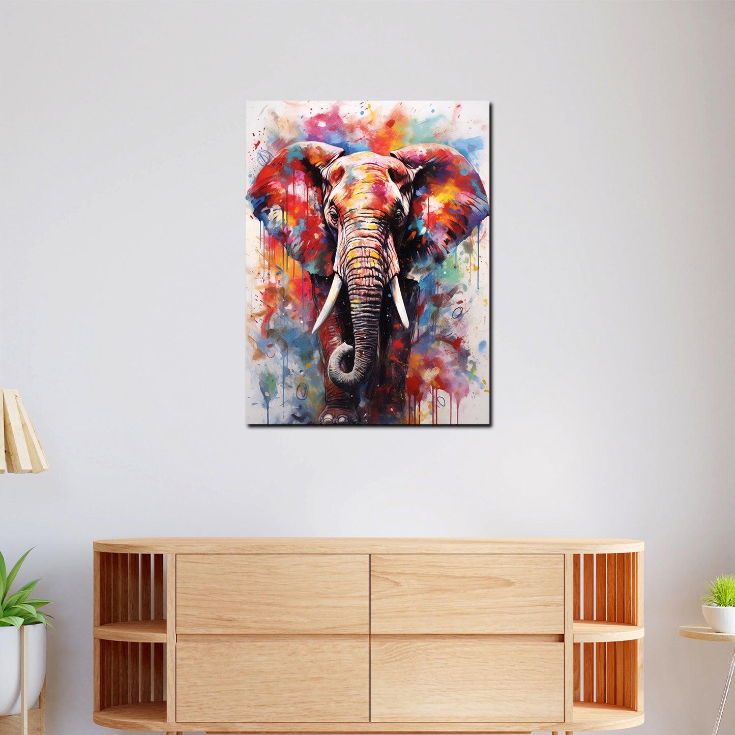 Wandbild Kunstwerk Pop Art Elefant Abstract Colour