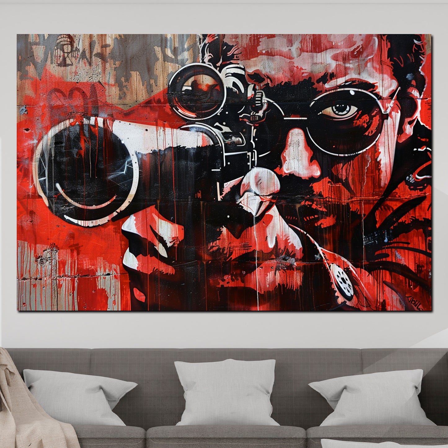 Wandbild Kunstwerk Pop Art Gun Perfect Shot