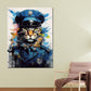 Wandbild Kunstwerk Pop Art Katze in Polizeiuniform