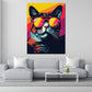 Wandbild Kunstwerk Pop Art Katze mit Sonnenbrille