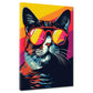 Wandbild Kunstwerk Pop Art Katze mit Sonnenbrille