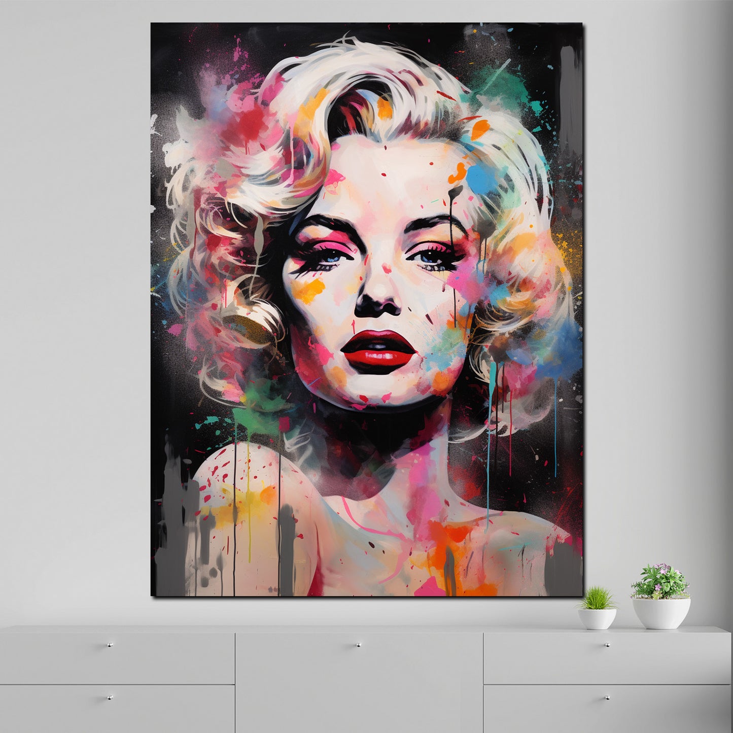 Wandbild Kunstwerk Pop Art Marilyn Dark Style