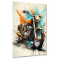 Wandbild Kunstwerk Pop Art Motorrad Colour Splash