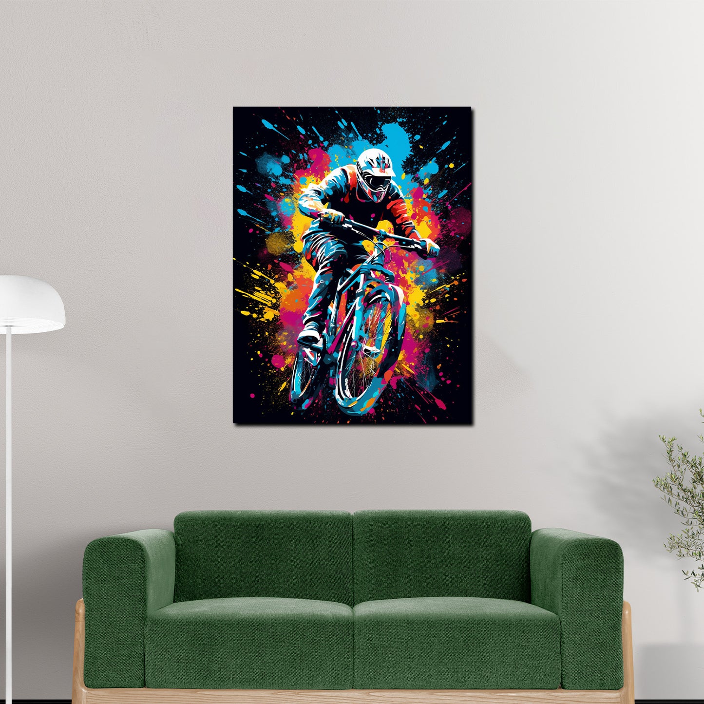 Wandbild Kunstwerk Pop Art Mountainbike Crossbike Rennen