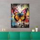 Wandbild Kunstwerk Pop Art Schmetterling Splash