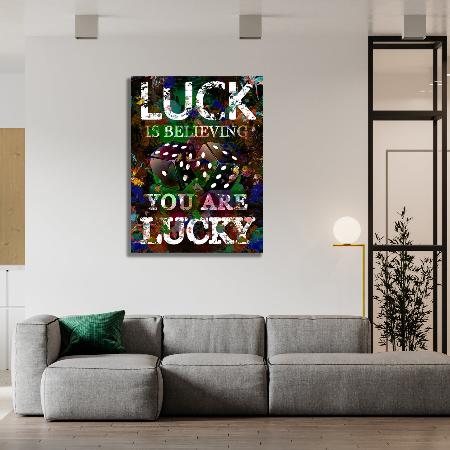 Wandbild Kunstwerk Pop Art Würfel You Are Lucky, Motivation