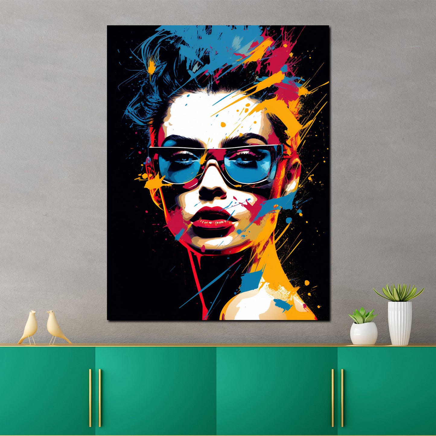 Wandbild Kunstwerk Pop Art abstrakt Cool Girl Colour Style