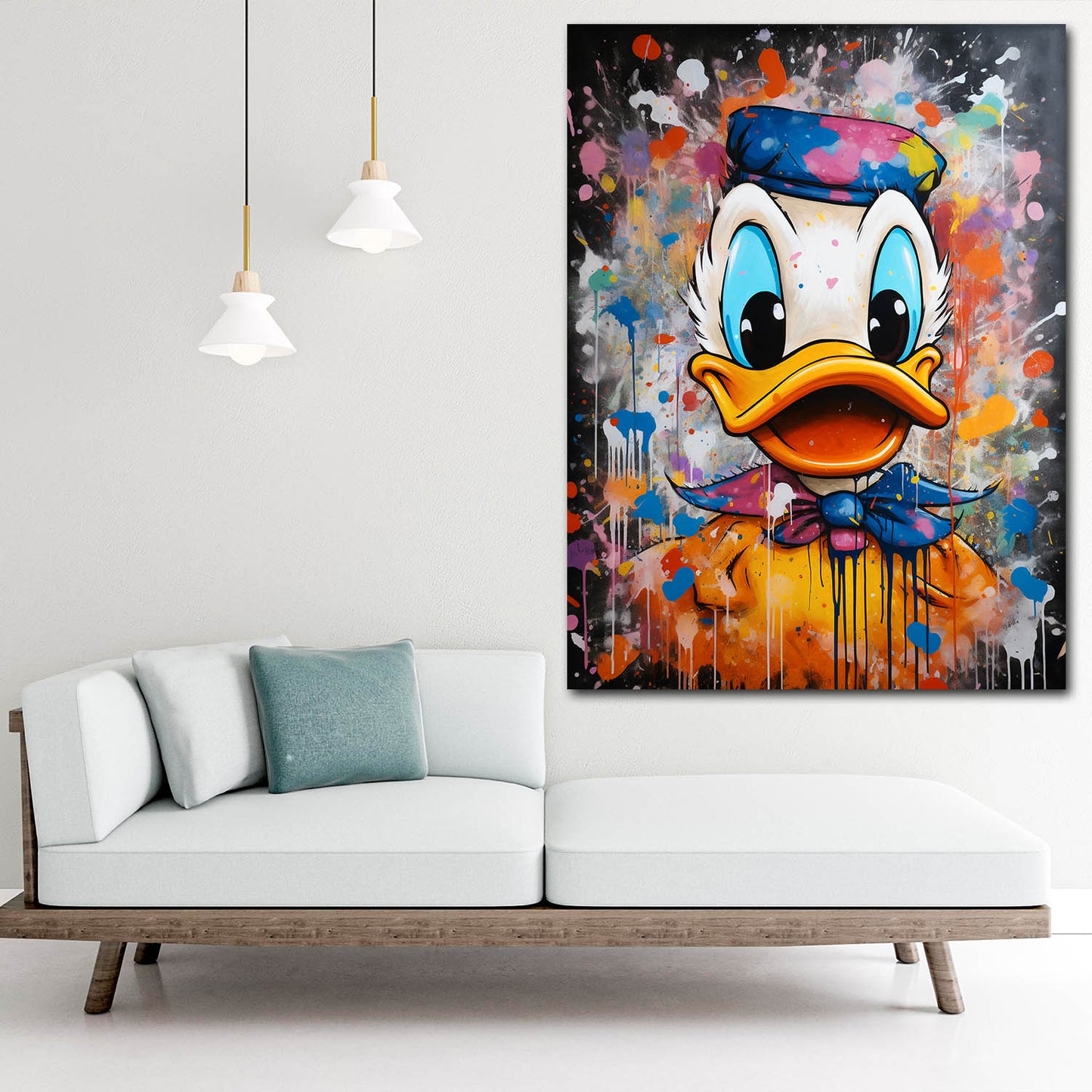 Wandbild Kunstwerk Pop Art abstrakt Duck Porträt