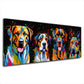 Wandbild Kunstwerk Pop Art große Hunde Colour Style