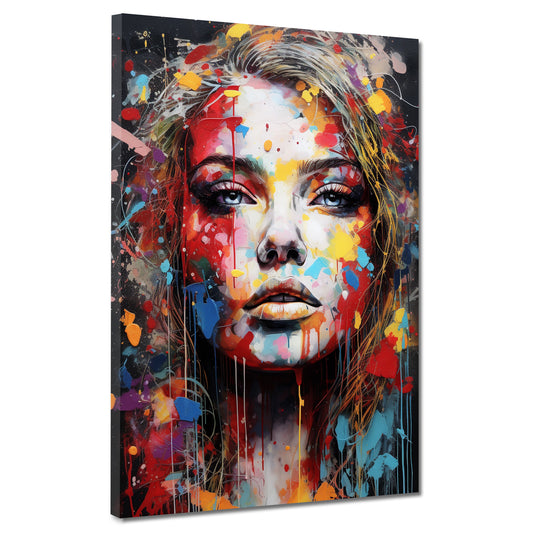 Wandbild Kunstwerk Pop Art modern Splash Girl Colour Style