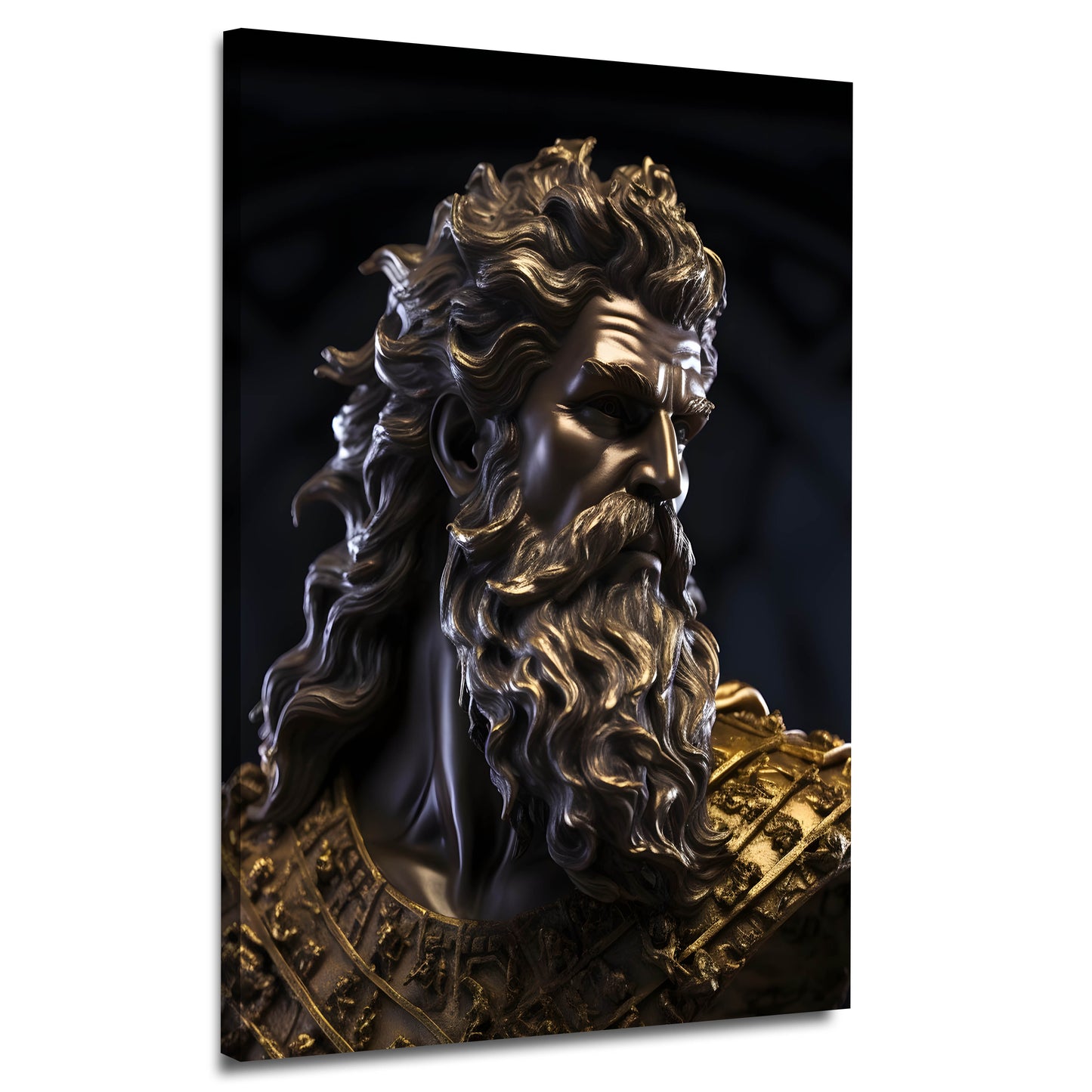 Wandbild Kunstwerk Poseidon Gold Style