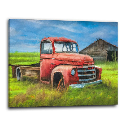 Wandbild Kunstwerk Retro Pickup Truck