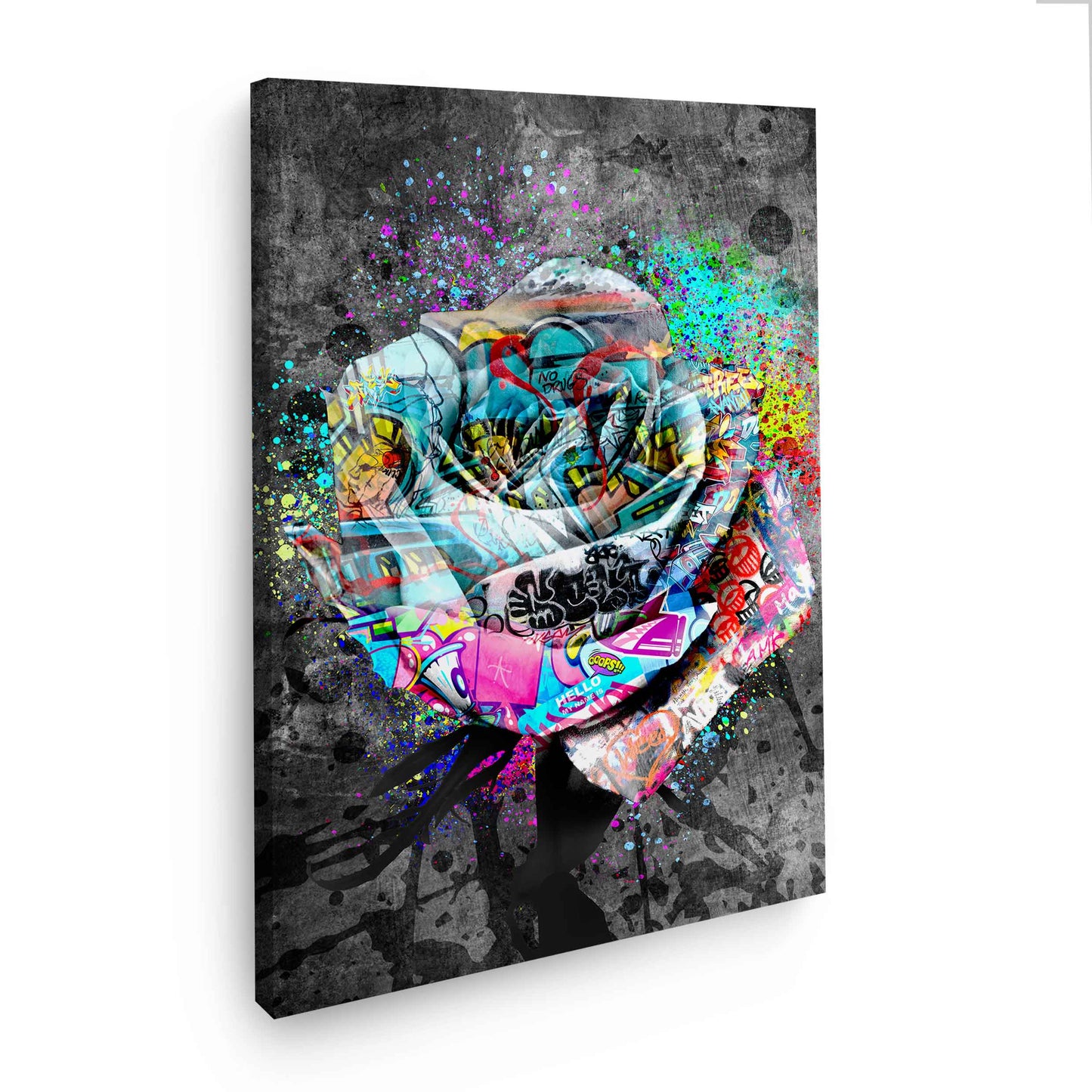 Wandbild Kunstwerk Rose Graffiti Street Art Style