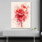 Wandbild Kunstwerk Rose in rot abstrakt Aquarell