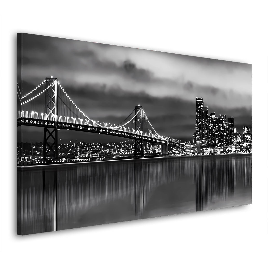 Wandbild Kunstwerk San Francisco Bay Bridge, USA, schwarz-weiß