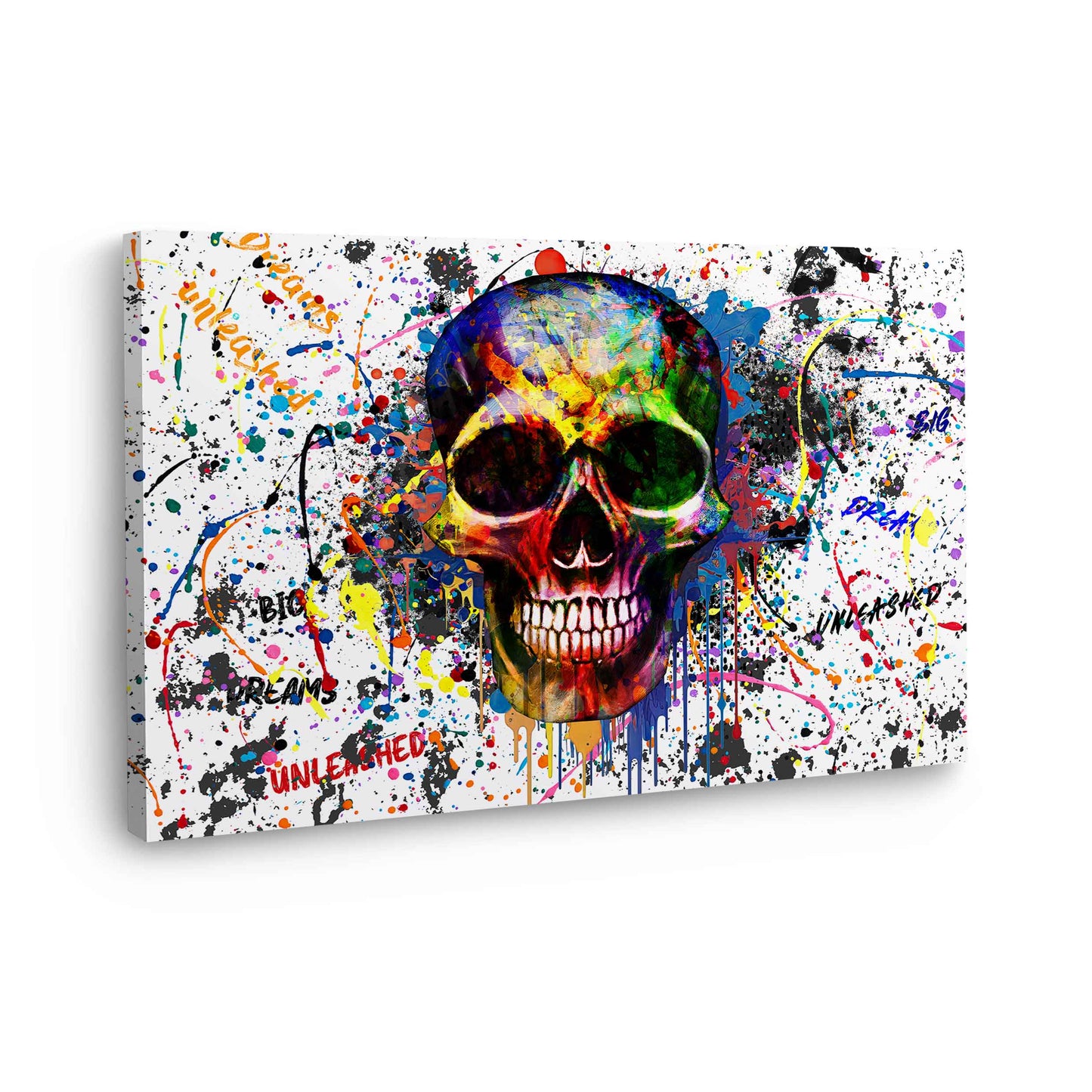 Wandbild Kunstwerk Skull Colour Pop Art Style