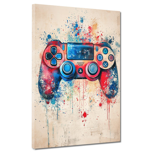 Wandbild Kunstwerk Spielekonsole Controller modern bunt