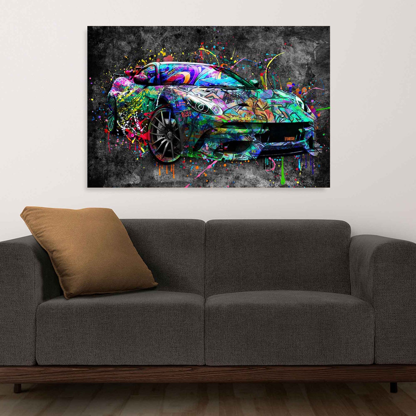 Wandbild Kunstwerk Sportwagen Graffiti Street Art Style