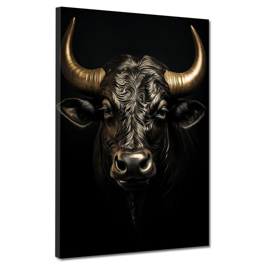 Wandbild Kunstwerk Stier Black Style