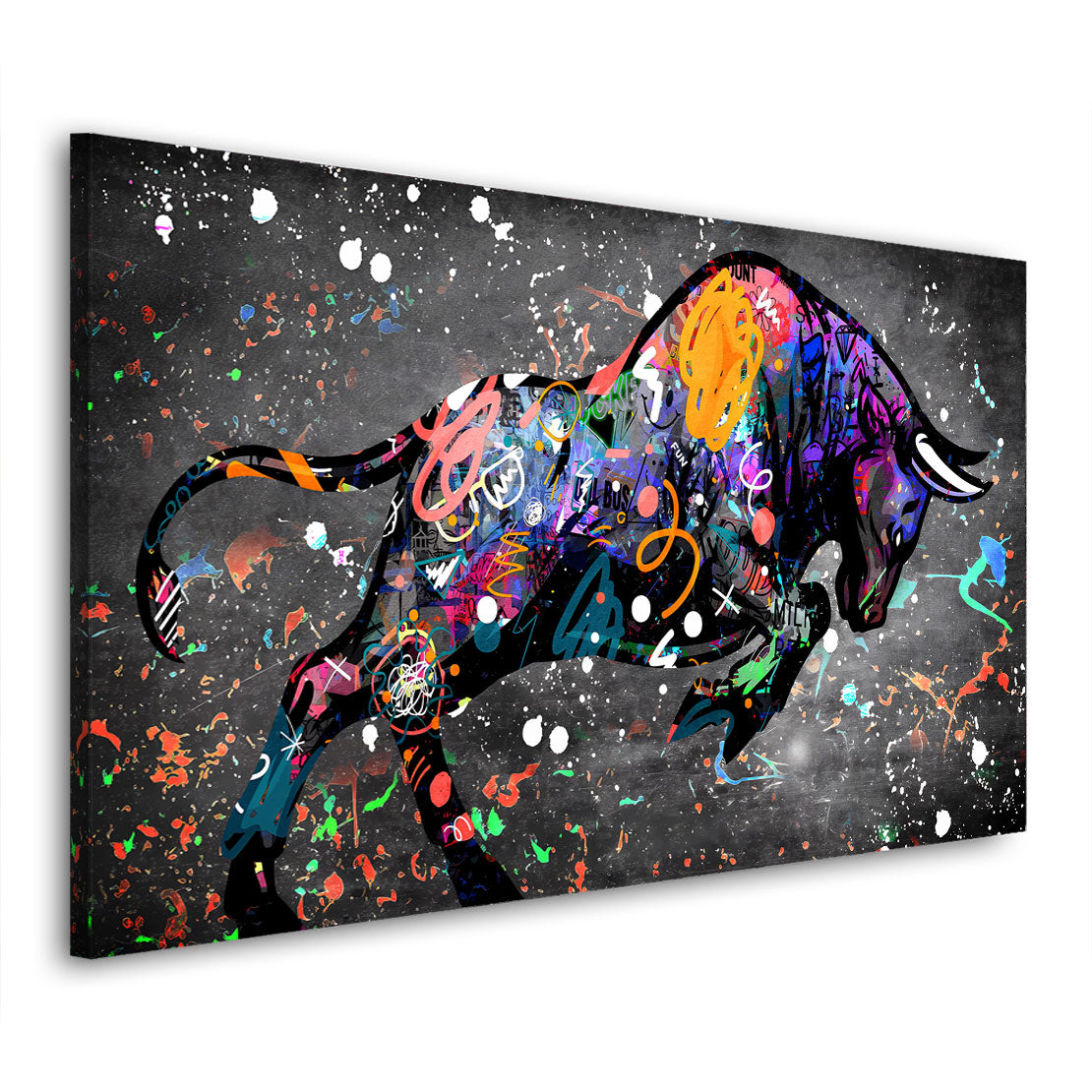 Wandbild Kunstwerk Stier Street Art