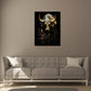 Wandbild Kunstwerk Stier mit abstrakten Hintergrund Gold Style, Tiere